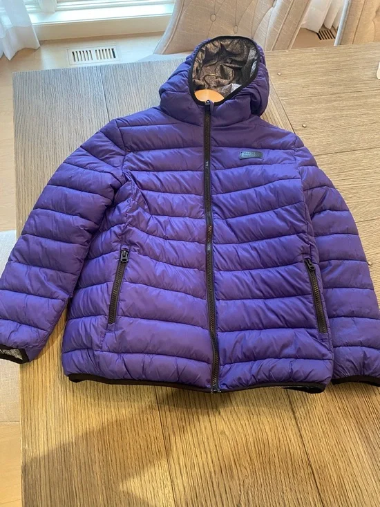 Roots Purple Reversible Puffer Jacket with Hood Youth Girls XL - Picture 1 of 6